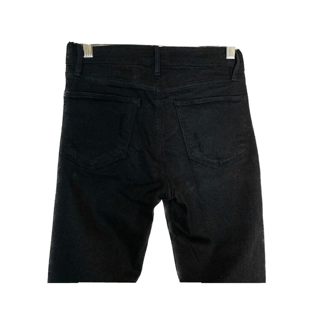 Frame Black Le High Skinny High Waist Ripped Knee Denim Jeans - Picture 9 of 13